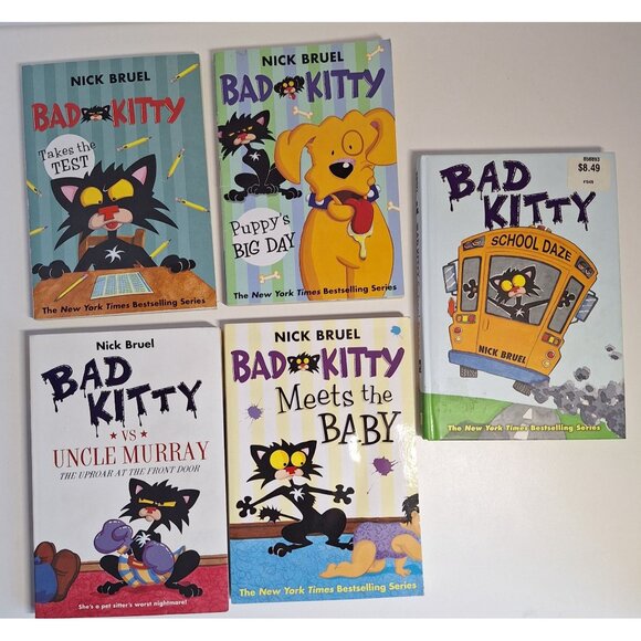 5 Bad Kitty Book School Daze Meets The Baby Murray Test & Puppys Big Day Lot - Picture 1 of 6